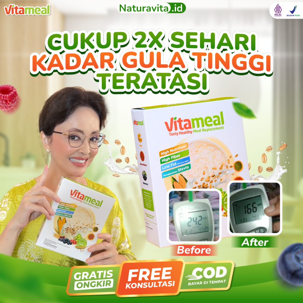 

VITAMEAL - Sereal Diabetes Multigrain 3X Lebih Ampuh Bantu Turunkan Gula Darah Tinggi