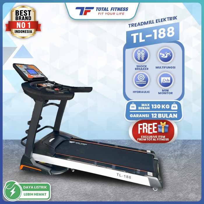 Treadmill Elektrik Total Fitnes TL 188 Alat Olahraga Lari Bandung