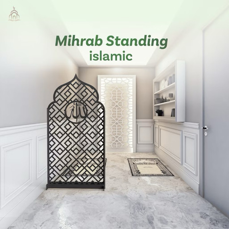 Mihrab Standing Mushola Rumah Estetik | Arah Kiblat- Sekat Mushola