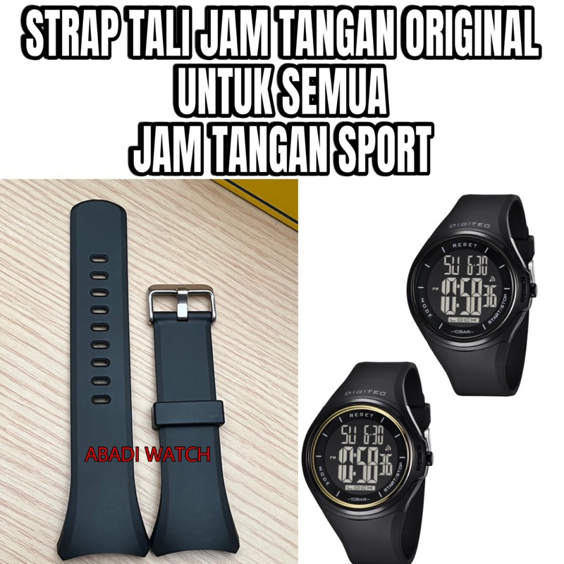 STRAP TALI JAM TANGAN ORIGINAL UNTUK JAM TANGAN SPORT bisa buat Digitec , ei ger , touch screen, san
