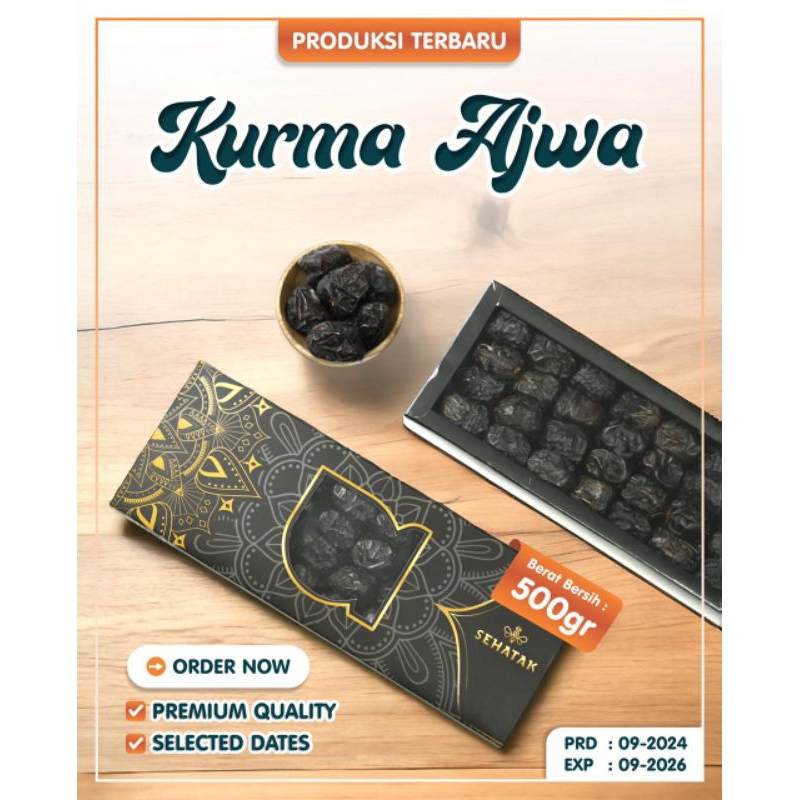 

Kurma Ajwa Madinah Premium SEHATAK 500g