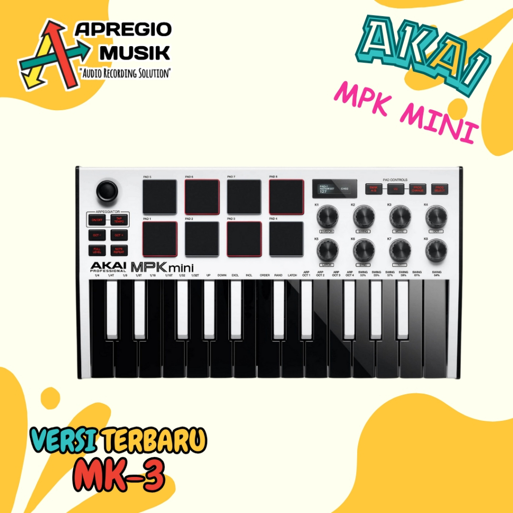NEW  AKAI MPK MINI MK4 MK 4 MK IV MPK Mini MK3 MK 3 MK III ORIGINAL Midi Controller apregio musik