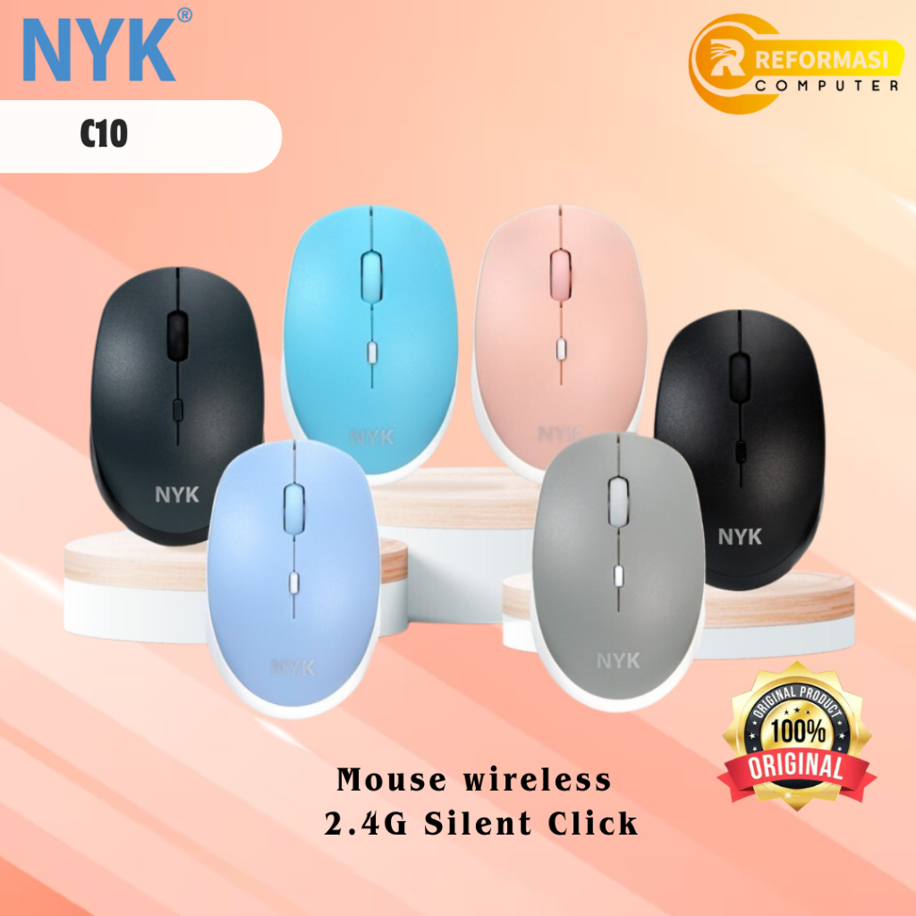 NYK SUPREME C10 Mouse Wireless 2.4GHz Silent Click - 6 Warna