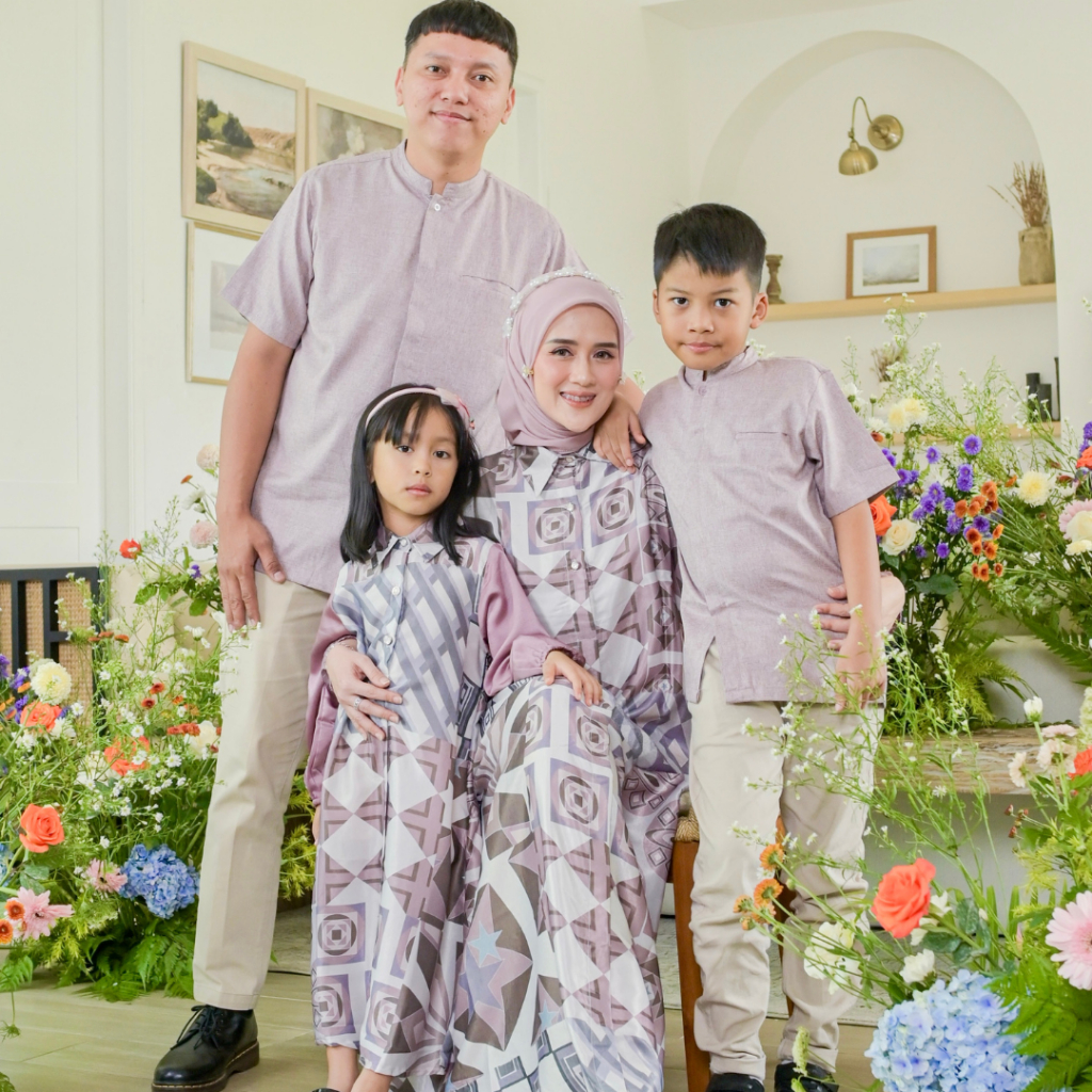 CALLANDAHIJAB Family Set Madani Series Dress Rose
