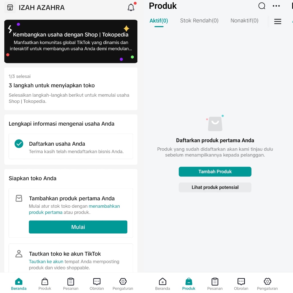 AKUN TIKTOK SELLER FRES SIAP PAKAI