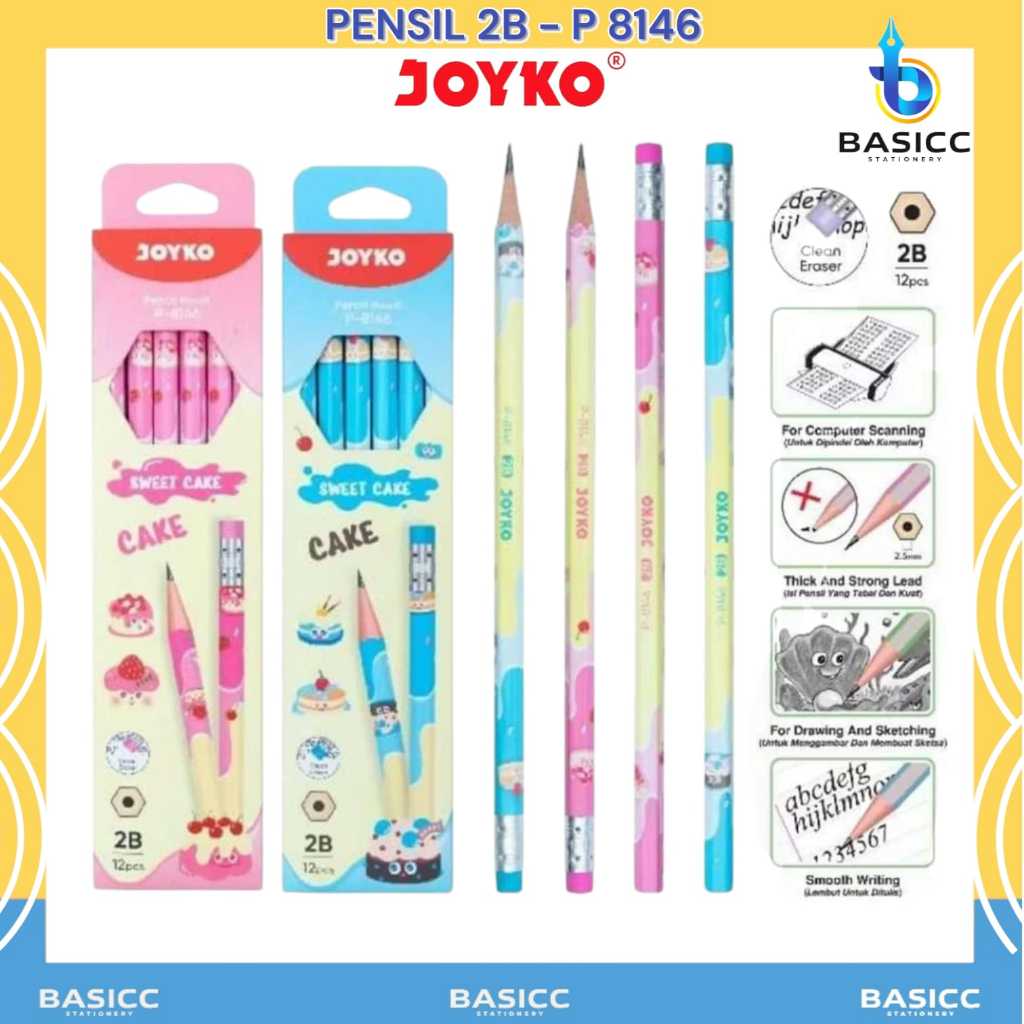 

Joyko Pensil Kayu 2B P-8146 Sweet Cake | @1Ktk=12 Pencil