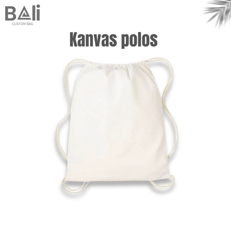Tas Serut Kanvas Putih Polos / Drawstring Bag Polos Canvas / Tas Lukis Ecoprint