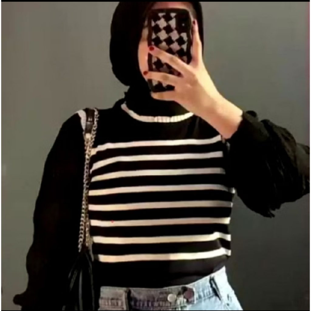 ATASAN RAJUT WANITA LENGAN BALON KEKINIAN - SWEATER WANITA LENGAN PANJANG