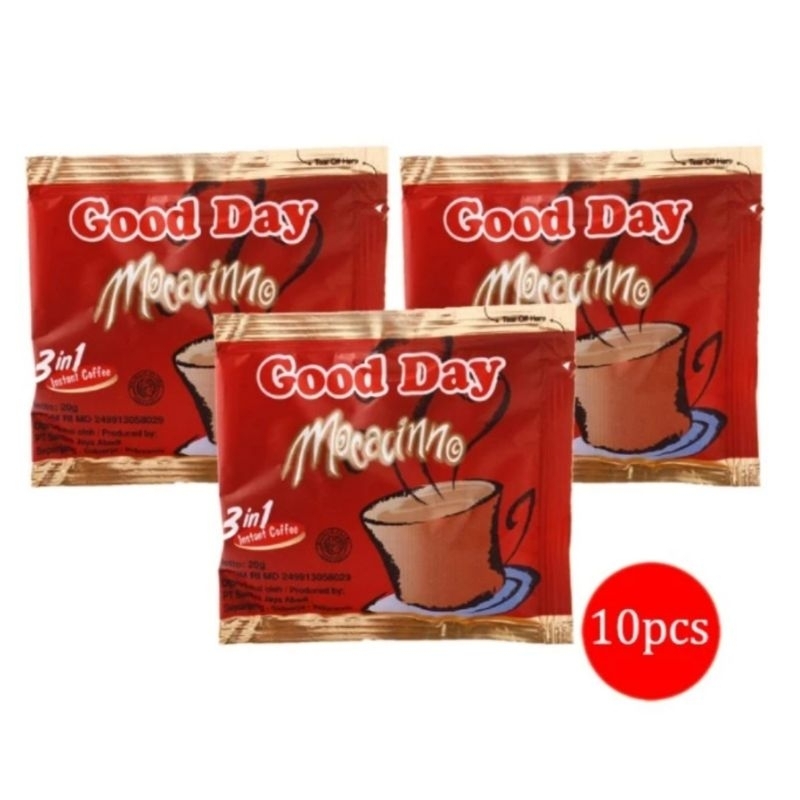 

Good Day Kopi Kemasan Rasa Mocacinno 20 Gram [ 1 Renceng isi 10 Bungkus ]