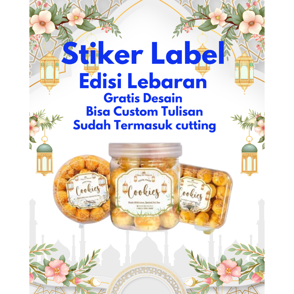 

STIKER LABEL TOPLES KUE KERING RAMADHAN IDUL FITRI MURAH SEHARI JADI CETAK STICKER CUSTOM DESAIN FRE