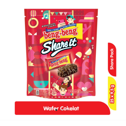 

Beng-Beng Share It Wafer Rice Crispy Cokelat Pouch 10 x 9.5 g/ 25 x 9.5 g