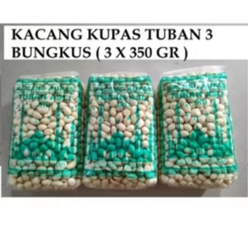 

Paket 3 bungkus kacang tuban ori 350gr