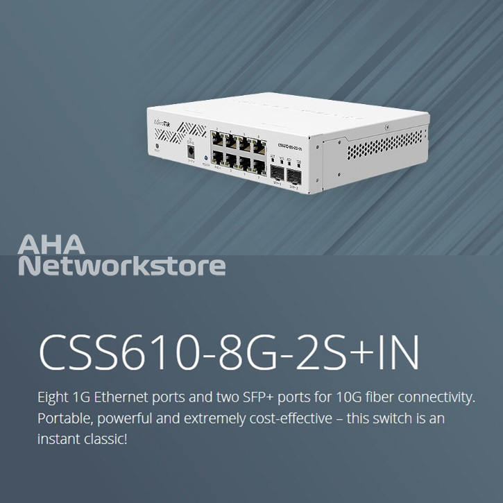 CSS610 8G 2S+IN Mikrotik CSS610-8G-2S+IN 8x Gigabit, 2x SFP+ Cloud Smart Switch CSS610-8G-2S+IN