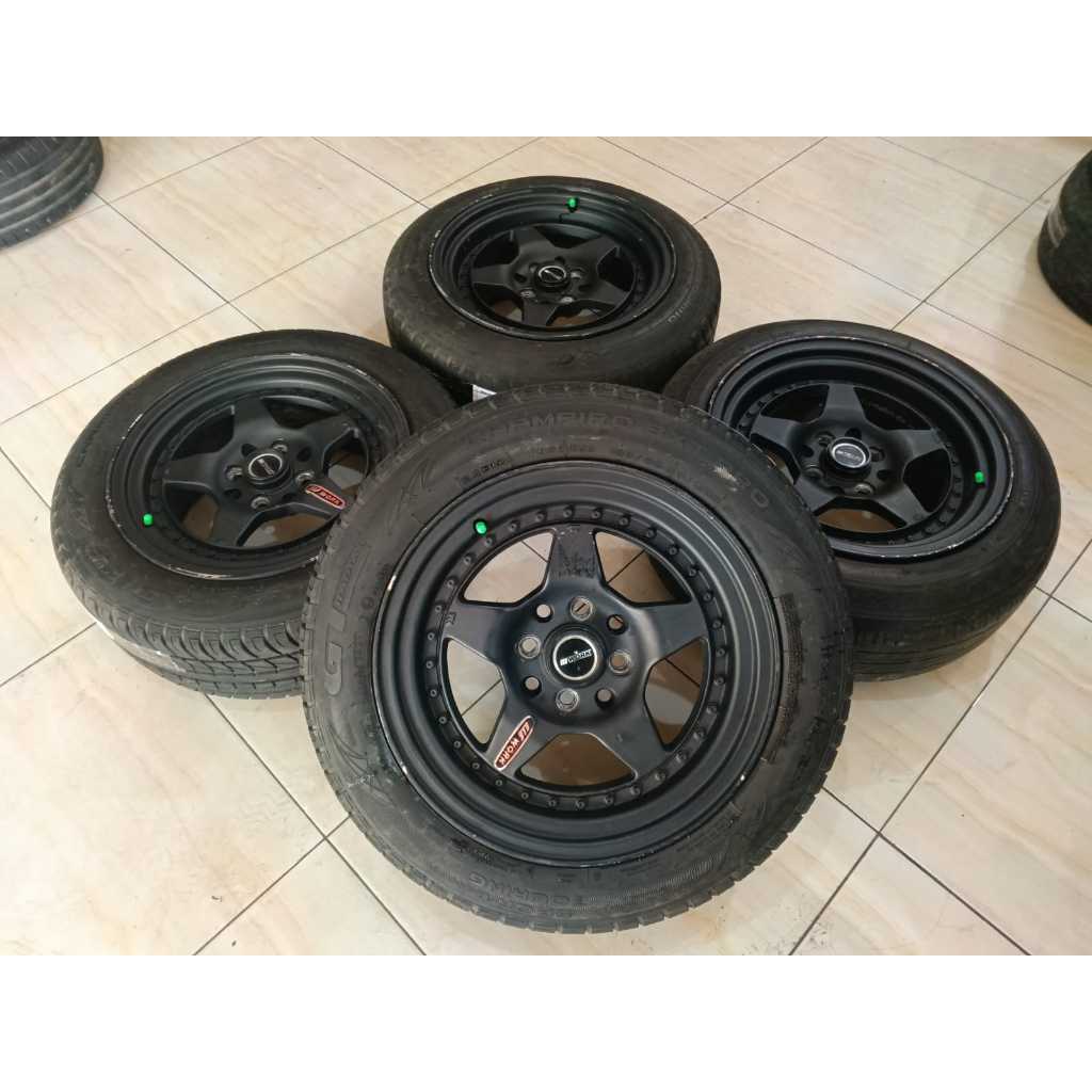 Velg Racing Celong Bekas R15 Work Pcd 4x100 4x114 Plus Ban 185 60 Ring 15 Buat Avanza Xenia Livina C