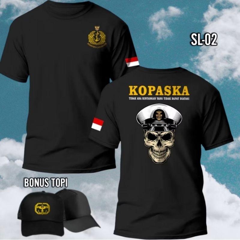 KAOS KOPASKA TENGKORAK BONUS TOPI