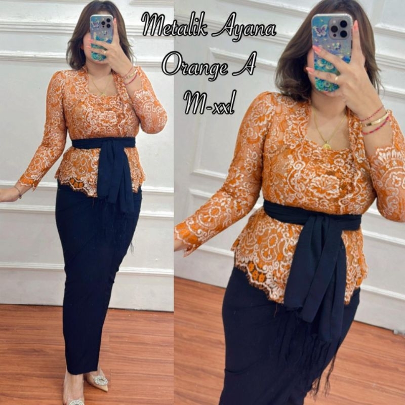 (Kebaya saja) - kebaya bali jadi SEMIFRANCE METALIK AYANA PRADA PREMIUM atasan baju // KEBAYA WISUDA