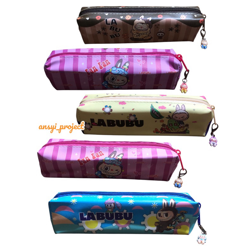 

kotak pensil + gantungan mini lucu Labubu / tempat penyimpanan alat tulis / tempat penyimpanan serbaguna
