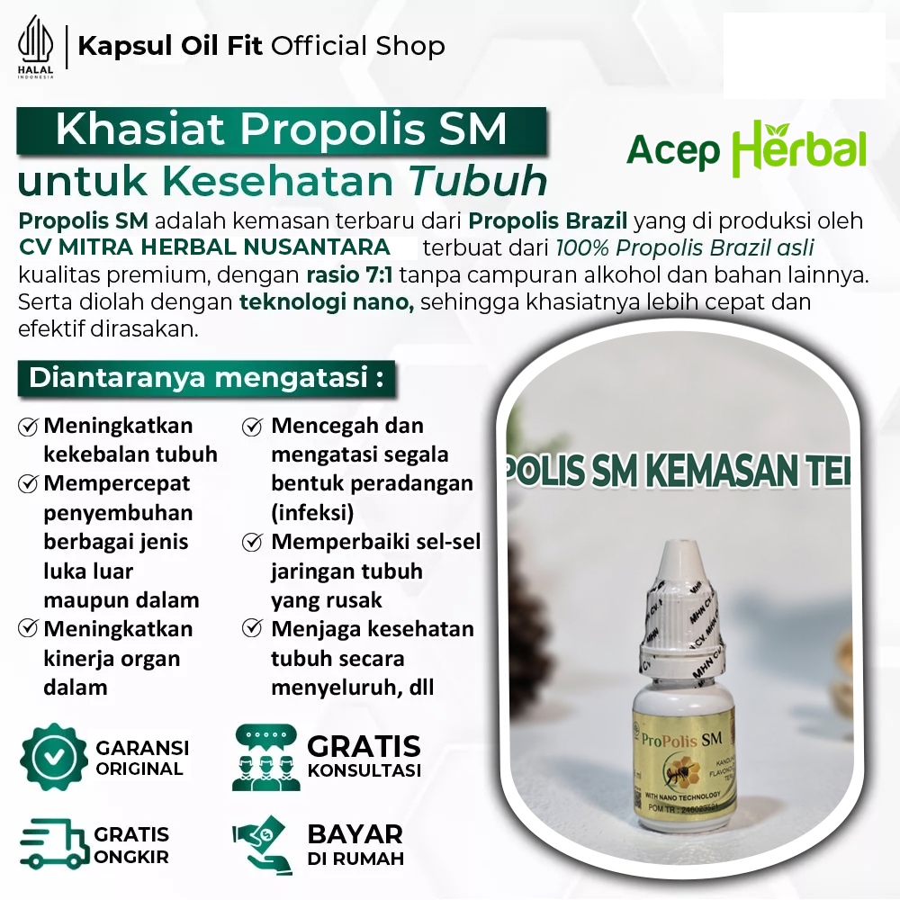 Propolis SM Brazil 100% Asli Obat Untuk Telinga Benjolan Gatal Gatal Infeksi Jamur Keloid Kaki Rayap