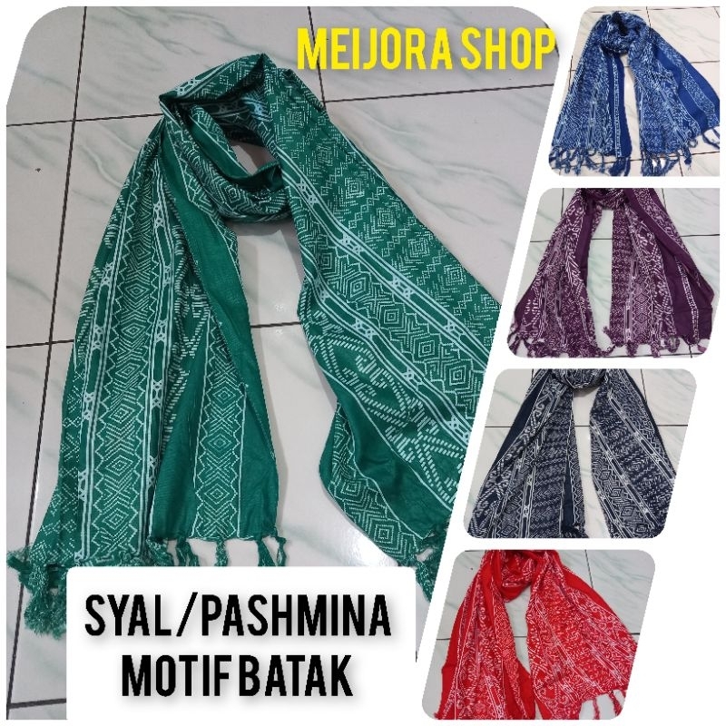 Syal pashmina batak motif ulos