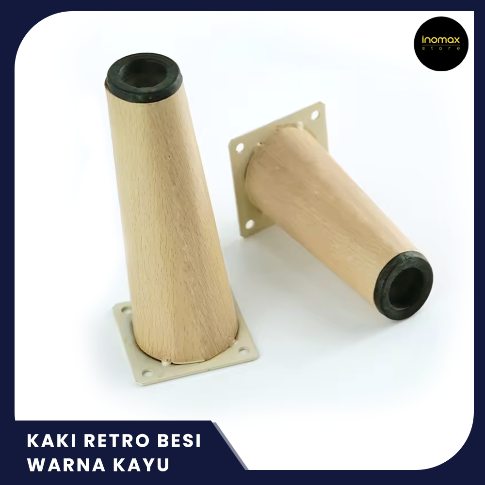 KAKI RETRO BESI MIRING WARNA KAYU - BAHAN BAKU SOFA/AKSESORIS SOFA/FURNITURE/LEMARI/KURSI/DIVAN/SPRI