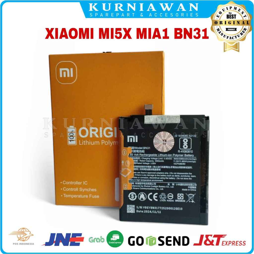 Baterai Xiaomi Mi A1 5X MiA1 BN31 BN 31 Batrai Batre Original 100%