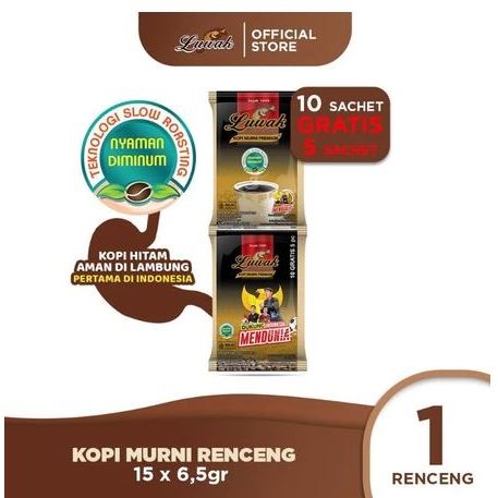 

Luwak kopi premium 6.5 gram 10 GRATIS 5 ( 1 Renceng ) 15 sachet KOPI TANPA GULA