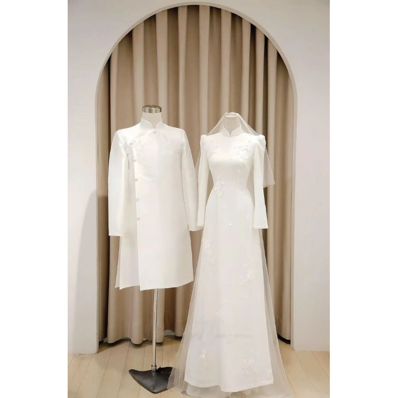 sepasang wedding dress wedding dress simple baju akad putih baju pengantin simple baju nikah