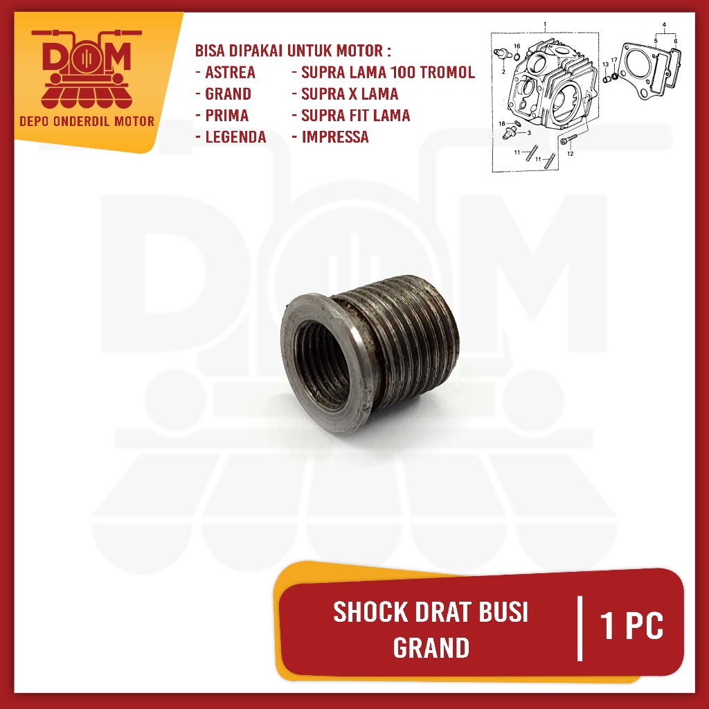 Shok Drat Busi Grand (PSP) Sok Shok Bosh Baut Drad Busi Honda Motor Bebek Astrea