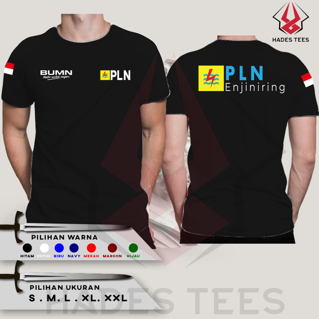 Kaos Distro Baju PLN Enjinering | PLN BUMN Listrik Perusahaan | Kaos Baju Perusahaan
