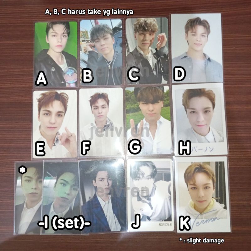 [BACA DESKRIPSI] Photocard Seventeen Vernon PC SVT Official Tc Trading Card Lucky Draw LD Carzone Ca