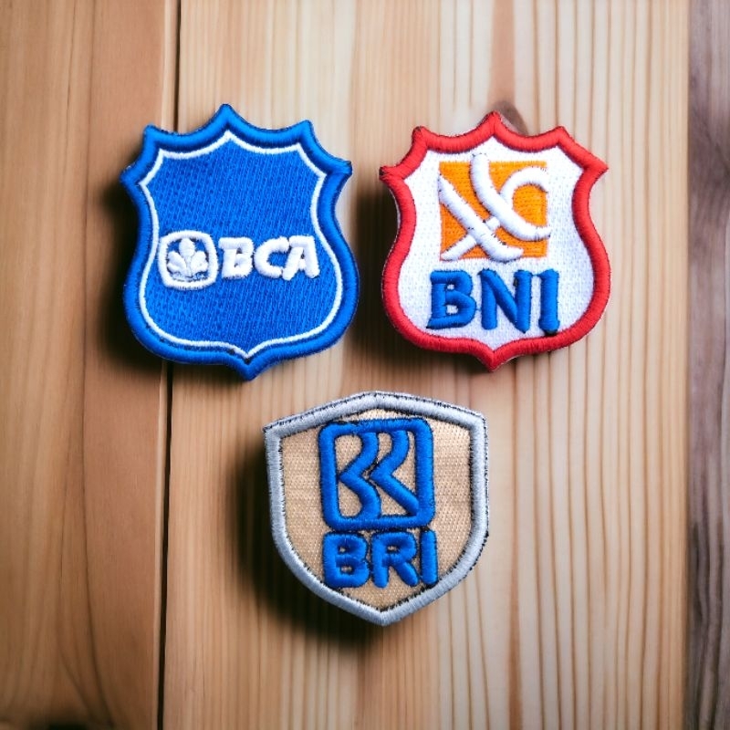 Patch Bordir Timbul Logo BRI BNI BCA/Logo Bordir Timbul BRI BNI BCA