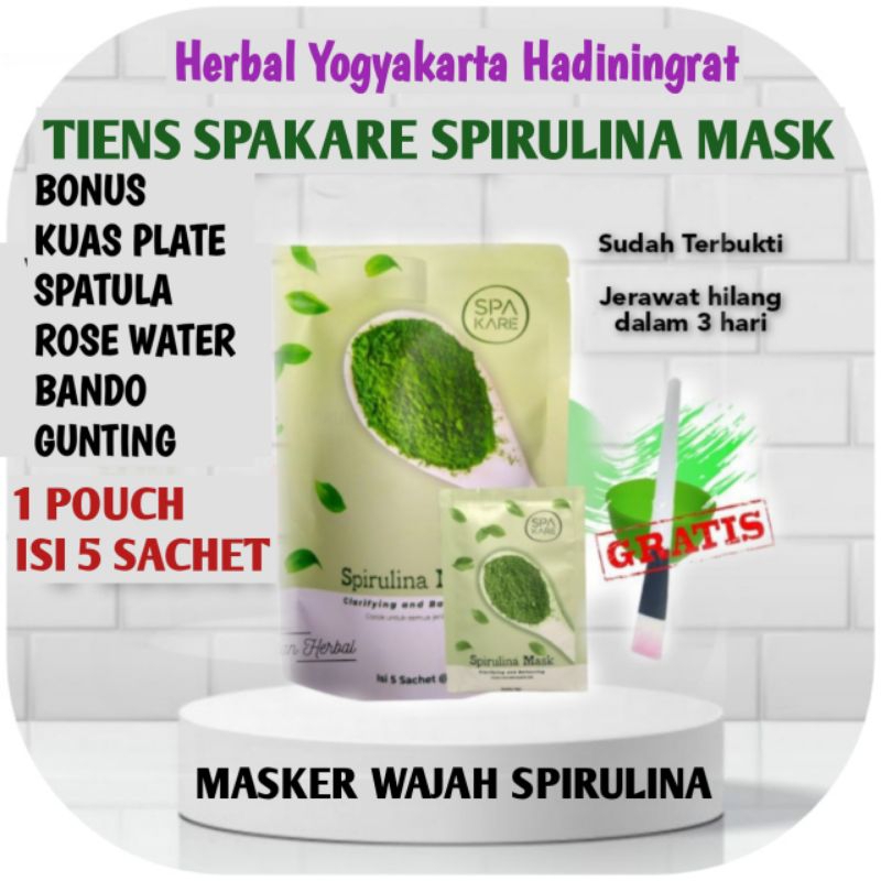Spakare Spirulina Masker Wajah Spakare Tiens Original Segel 5 Sachet