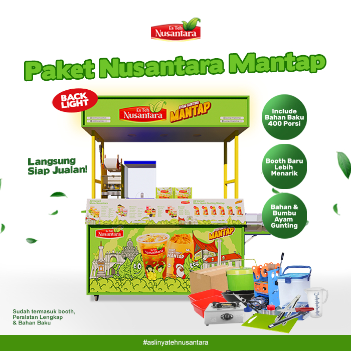 

PAKET NUSANTARA MANTAP 400 PORSI - ES TEH NUSANTARA / BUNDLING AYAM GUNTING / PAKET USAHA ES TEH NUSANTARA