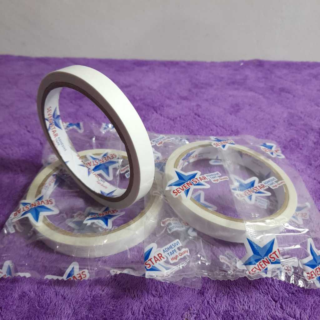 

Isolasi Double Tape STAR / SEVENSTAR 1/2 inch / 12 mm x 10 meter Murah (Jamin Rekat)