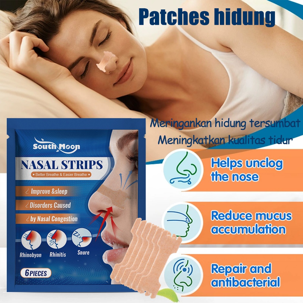 Anti ngorok saat tidur nasal strip Breathe Right Nose Strip 6pcs Plester Hidung Meredakan Dengkur Hi