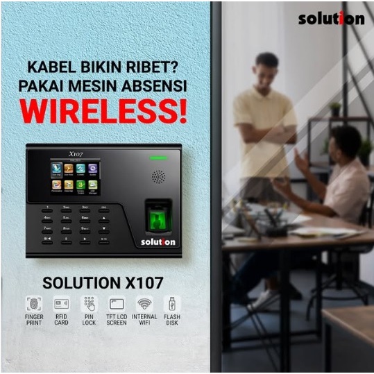 Mesin Absensi Finger Print (Sidik Jari) Solution X107 TCP/IP dan WIFI