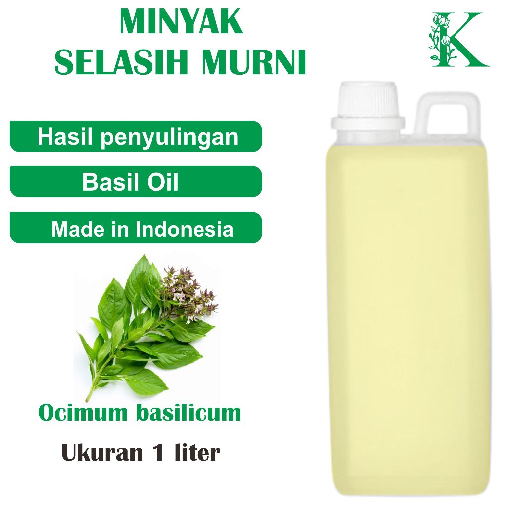 1LITER minyak selasih kemangi murni asli tanpa campuran basil oil minyak atsiri 1ltr 250ml 500ml ess