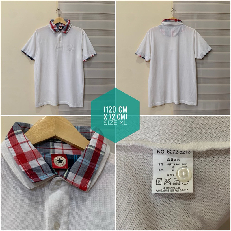 Poloshirt Converse Putih Original