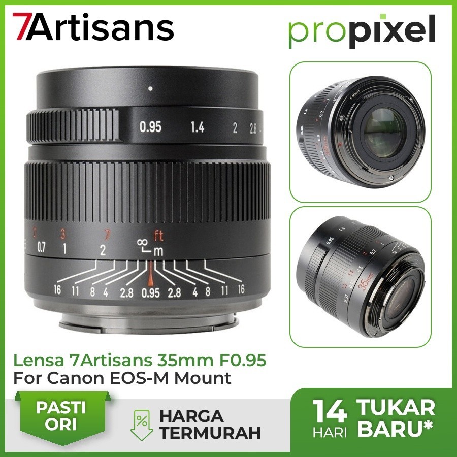 Lensa 7Artisans 35mm F0.95 For Canon EOS-M Mount