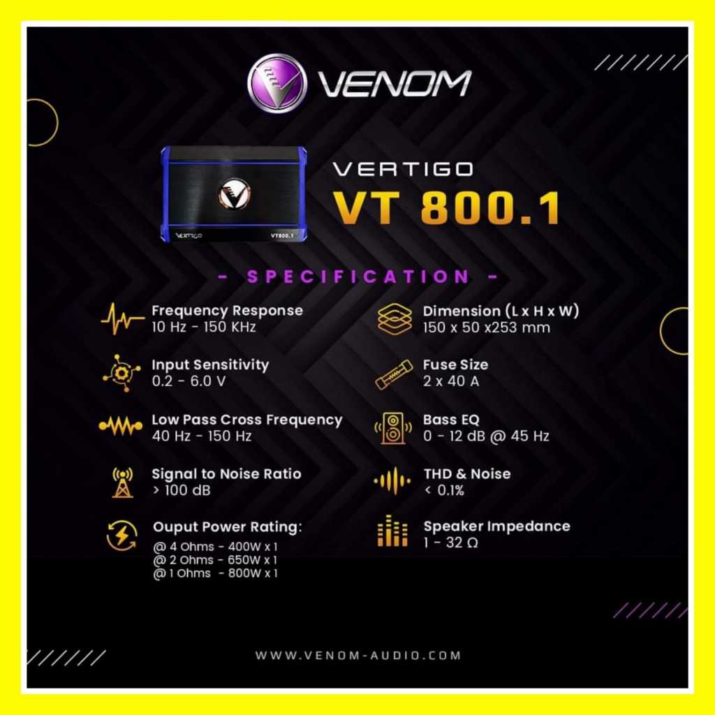 Venom Monoblok Vertigo VT 800.1 Mono Vertigo Series