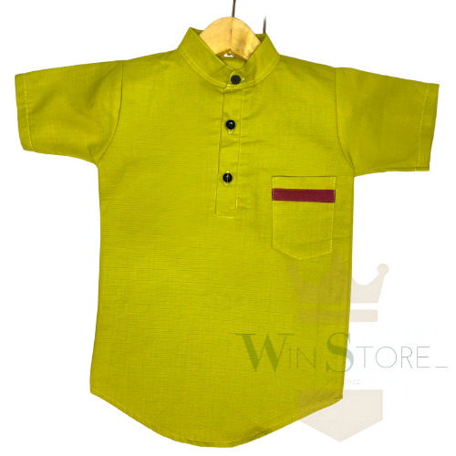 BAJU KEMEJA KOKO KURTA ANAK WARNA LEMON KUALITAS BUTIK - KURTA ANAK LAKI- LAKI PREMIUM 1-11 TAHUN