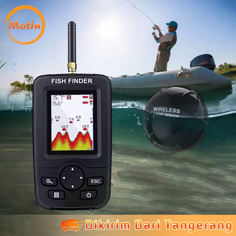 Fish Finder Wireless Portable Alat Pelacak Pendeteksi Ikan Laut