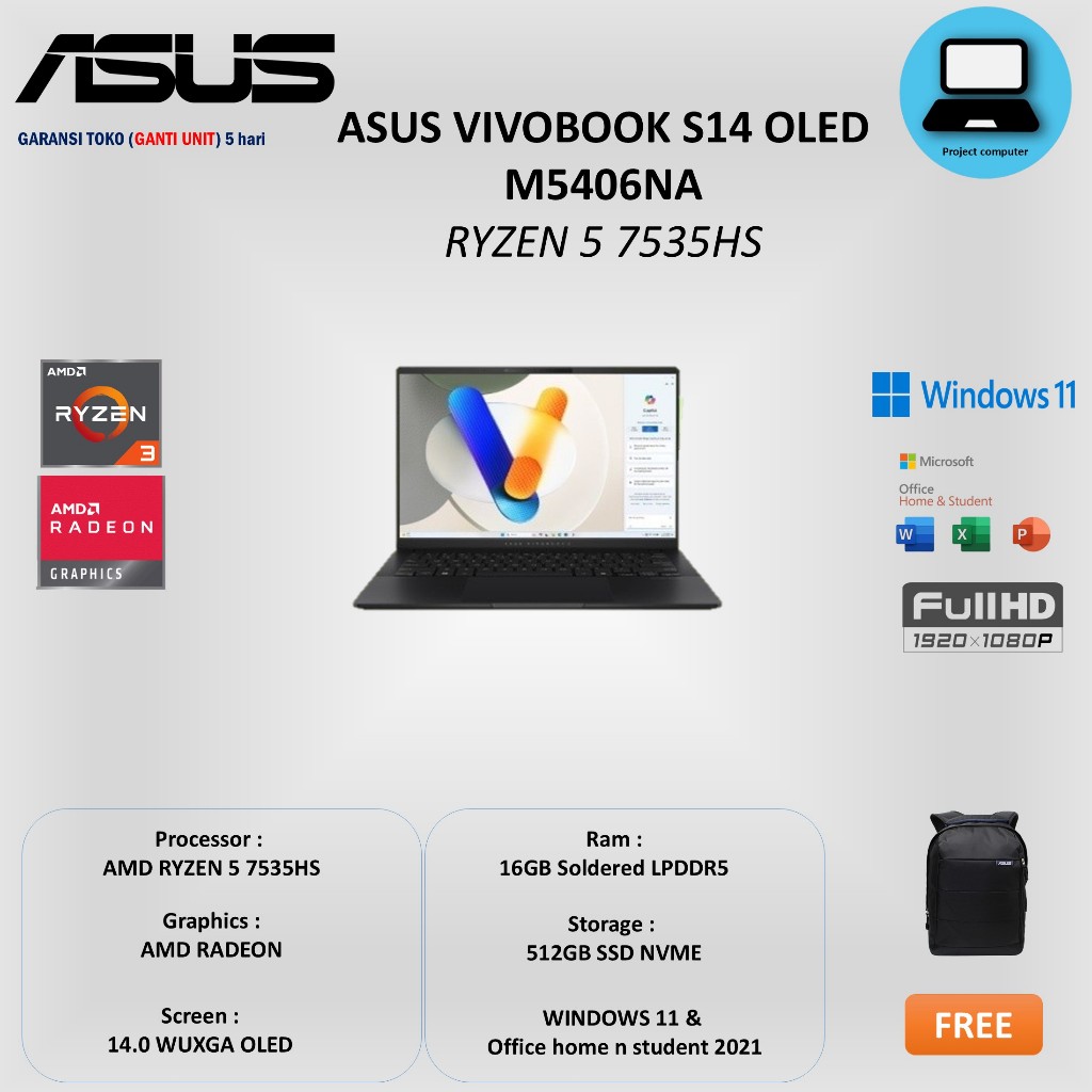 ASUS Vivobook S 14 OLED M5406NA-OLED552 Neutral Black