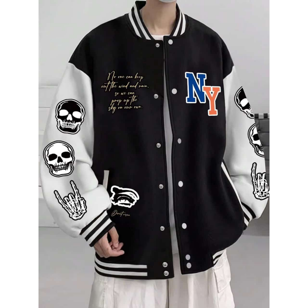SKULL NY JACKET BASEBALL VARSITY