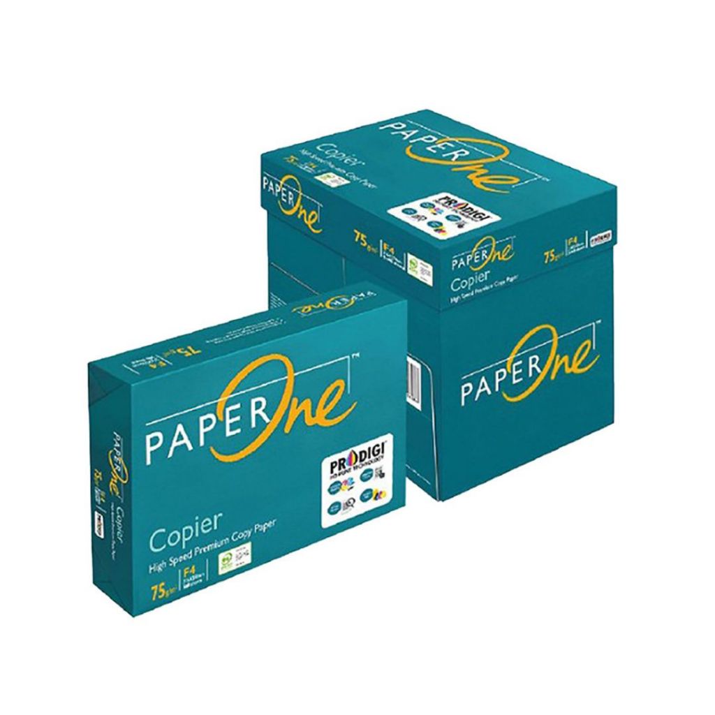 

PaperOne Kertas F4 75gr 1 box/ 5 rim (2500 lembar) Kertas HVS