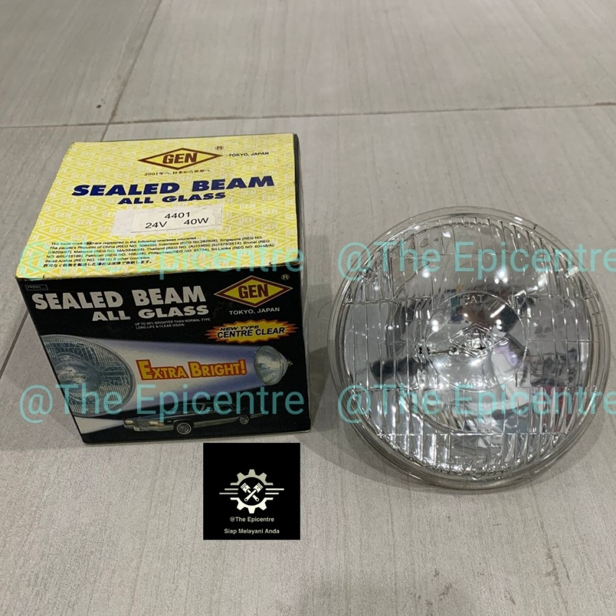 Sealed Beam Lampu Besar Bulat PS100 24v Pin 2 40 Watt GEN