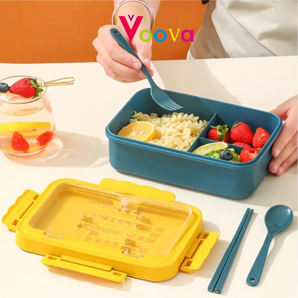 VOOVA Lunch Box Set Kotak Bekal Makan 1000ml 4 In 1 Dengan Sendok Tempat Makan