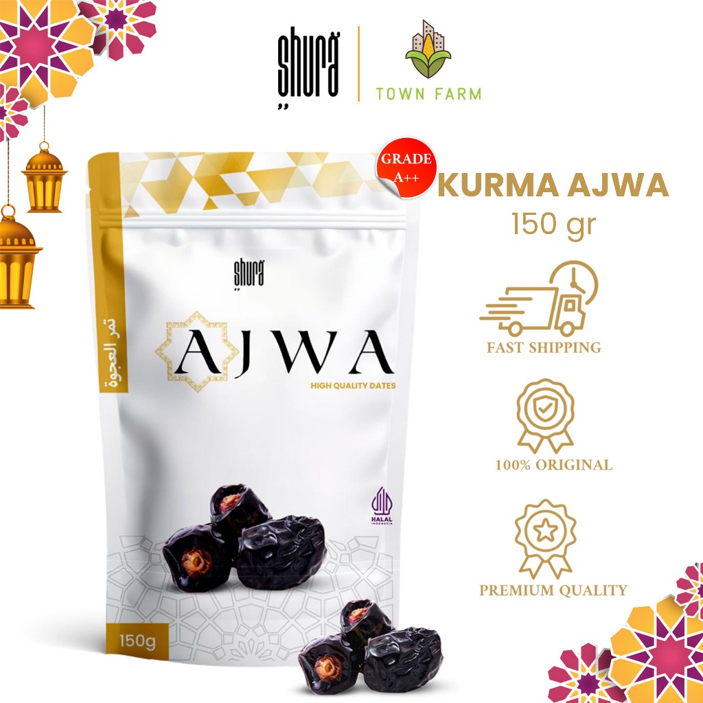 

Shura Kurma Ajwa Premium 150 gr High Quality Kurma Asli Madinah Super Premium Original