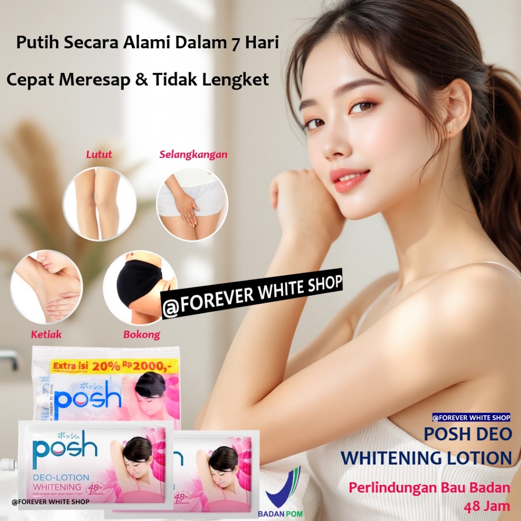 TERMURAH  Posh Deo Lotion Whitening Cream Underarm Deodorant Krim Pemutih Ketiak Alami FW Shop Pemut