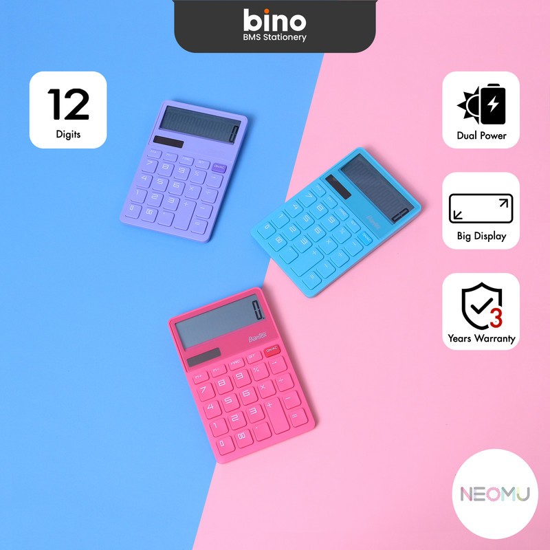 

[BMS Tangerang] Bantex Kalkulator 12 Digit Big Display Dual Power Warna Cerah Garansi 3 Tahun BD4312